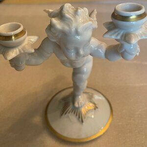 Pristine Porcelain Figurine Candleholders Putti Hutschenreuther Vintage Germany